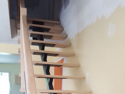 Escalier metal bois